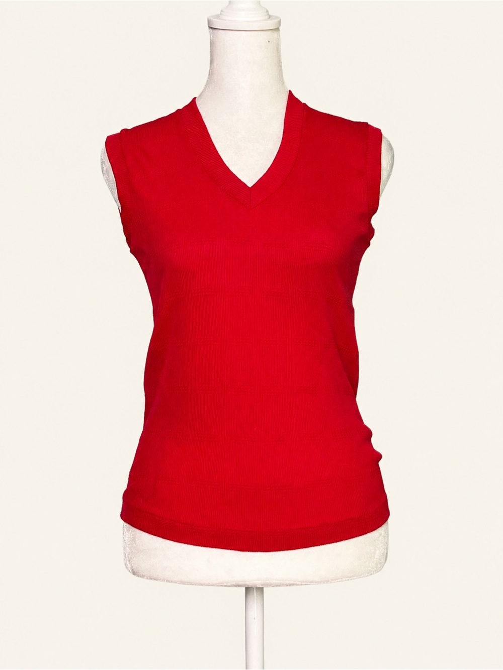 70s Vintage Kmart Red Knit Shell | Small